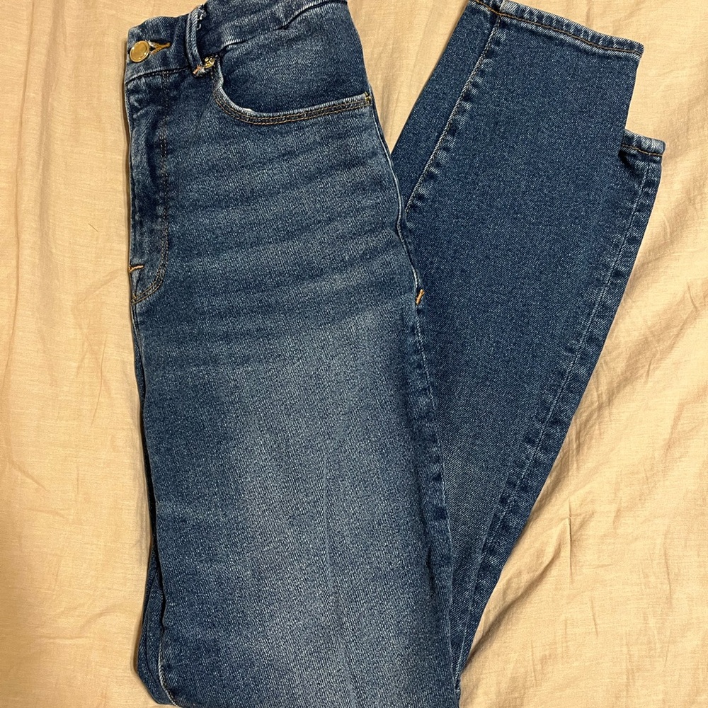Good American Dark Blue Straight Leg Jeans